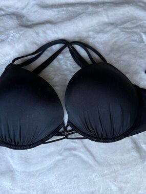 Women’s Strappy Black Push-Up Bikini Top